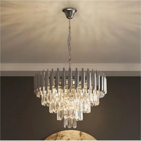 Brilagi - Láncos csillár ECLIPSE 7xE14/10W/230V átm. 48 cm ezüstszínű