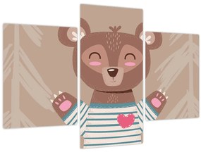 Kép - Mackó csíkos pólóban (90x60 cm)