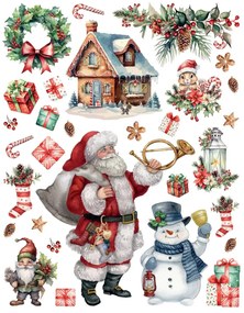Santa Claus karácsonyi matricák, 33 x 50 cm