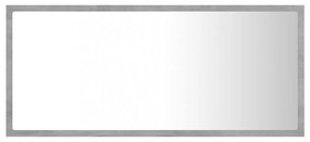 betonszürke akril LED-es fürdőszobatükör 90x8,5x37 cm