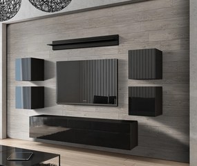 Prince Concept 41 nappali bútor szett magasfényű fekete (240CM)