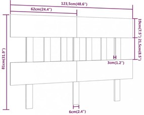 mézbarna tömör fenyőfa ágyfejtámla 123,5x3x81 cm
