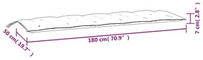 2 db szürke oxford szövet kerti padpárna 180 x 50 x 7 cm