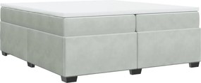vidaXL világosszürke bársony rugós ágy matraccal 200x200 cm