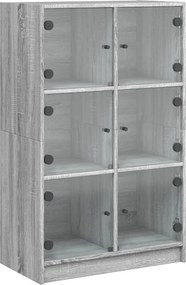 vidaXL szürke sonoma színű magasszekrény ajtókkal 68 x 37 x 109 cm