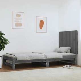 szürke tömör fenyőfa fali fejtámla 82,5 x 3 x 60 cm