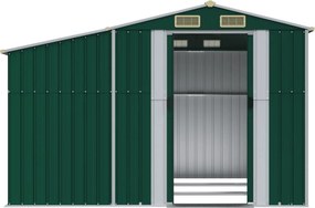 Zöld horganyzott acél kerti fészer 277 x 279 x 179 cm