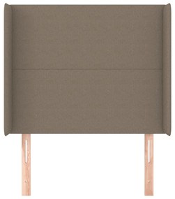 tópszínű szövet fejtámla szárnyakkal 103x16x118/128 cm