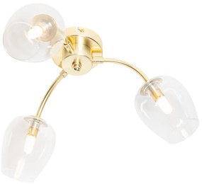 Klasszikus mennyezeti lámpa arany üveggel 3-lámpás - Elien