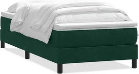 vidaXL sötétzöld bársony rugós ágy matraccal 80x220 cm
