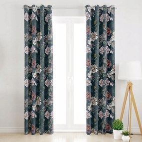 Függöny Átvezetőkkel Színes Virágok 145x250