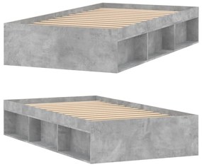 betonszürke ágykeret 100 x 200 cm