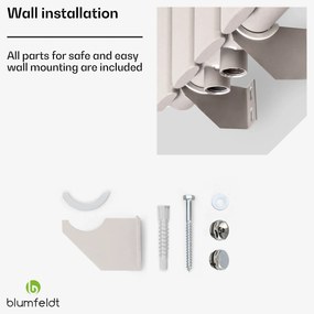 Blumfeldt Tallheo, 41 x 180, radiátor, fürdőszoba radiátor, csőradiátor, 1435 W, melegvizes, 1/2