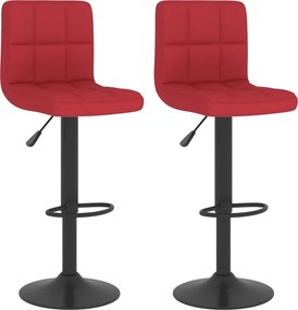vidaXL 2 db bordó szövet bárszék