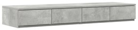 Ágy Fiókok Beton Szürke 120x36.5x16.5 cm Műanyag Fa