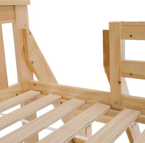 Kinyitható emeleteságy, természetes tűnyalábos fenyő, LUINI