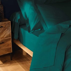 Sötétzöld pamut lepedő 180x290 cm Lina – douceur d'intérieur