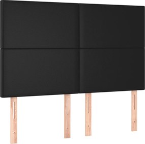 fekete műbőr fejtámla 144x5x118/128 cm