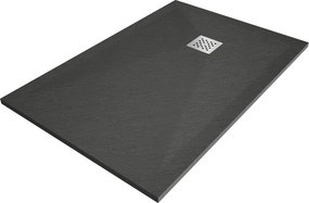 Mexen Stone+ téglalap alakú kompozit zuhanytálca 80 x 70 cm, antracit - 44717080