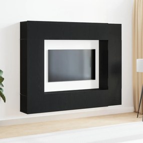 TV Szekrény Készlet 8 pcs Musta tammi 190.5 x 28.5 x 151 cm