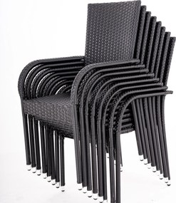 Furnigo Essen 1+6 fekete rattan kerti bútor szett