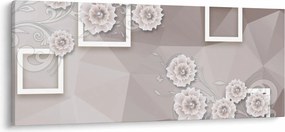 Kép bézs virágokkal (120x50 cm)