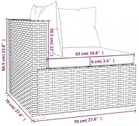 vidaXL 4 részes szürke polyrattan kerti ülőgarnitúra párnákkal