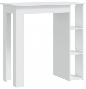 fehér szerelt fa bárasztal polccal 102 x 50 x 103,5 cm
