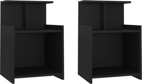 vidaXL 2 db fekete szerelt fa éjjeliszekrény 40 x 35 x 60 cm