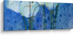 Kép - fehér tulipán (órával) (90x30 cm)