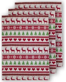 Karácsonyi konyharuha szett - 3 darabos 50x70 cm - rénszarvasos