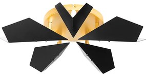 Design mennyezeti lámpa fekete arannyal 5-lámpás - Sinem