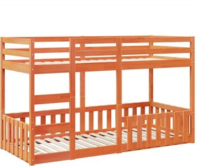 vidaXL viaszbarna tömör fenyőfa emeletes ágy 80 x 200 cm