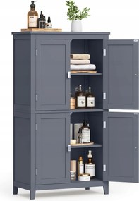 Fürdőszobai Szekrény 4 ajtós szürke Állópolc 110 cm