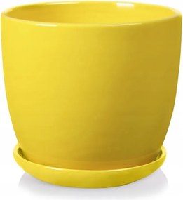 Kerámia Virágtartó Állvánnyal 13cm Sárga