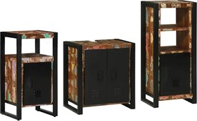 vidaXL Fürdőszoba bútor szett 3 pcs Szilárd Újrahasznosított Fa