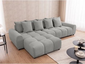 Világosszürke sarokkanapé (bal oldali-heverő résszel) Albane – Ropez