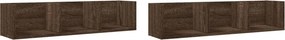 vidaXL 2 db barna tölgyszínű szerelt fa faliszekrény 75x18x16,5 cm