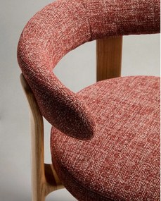 Terrakotta színű-világos natúr színű kőrisfa bárszék (ülésmagasság 75 cm) Granite – Kave Home