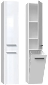 Thirassia Nel IV fürdőszoba szekrény, 31x174x30 cm, fényes fehér