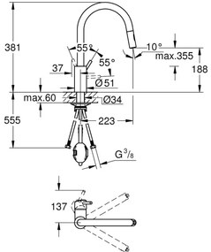 GROHE 31483002 - CONCETTO mosogató csaptelep, fényes króm