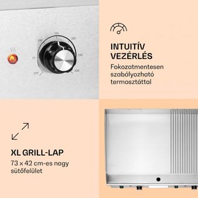 Klarstein Grillmeile 4400, elektromos grill, 2 x 2200 W, rozsdamentes acél grill lap