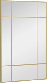 HOMCOM 90x60 cm-es Téglalap Tükör Fém Kerettel - Dekoratív Tükör Nappaliba, Hálószobába, Előszoba Arany | Aosom