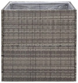 szürke polyrattan kerti ültetőláda 80x80x80 cm