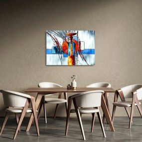 Egy ősi ember képének festménye (üvegen) (70x50 cm)