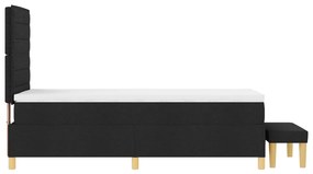 Boxspring Ágy matraccal és paddal fekete 100x200 cm szövet