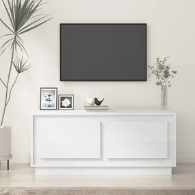 Magasfényű fehér szerelt fa dohányzóasztal 102 x 50 x 44 cm