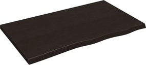 vidaXL sötétbarna kezelt tömör tölgyfa fali polc 100x60x(2-4) cm
