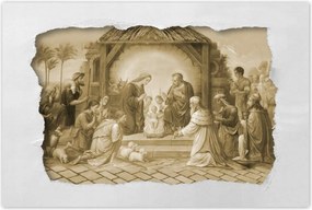 Poszterek 90x60 Szépia színű jászol