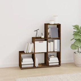 Füstös tölgyszínű szerelt fa lépcsős könyvespolc 107 cm